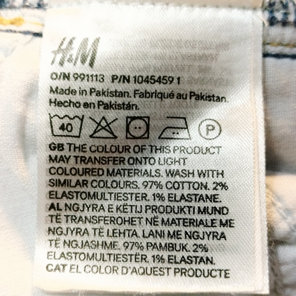 H&M High Rise Wide Leg Jeans Light Wash Denim Size 6 Straight Relaxed Fit - Picture 5 of 6